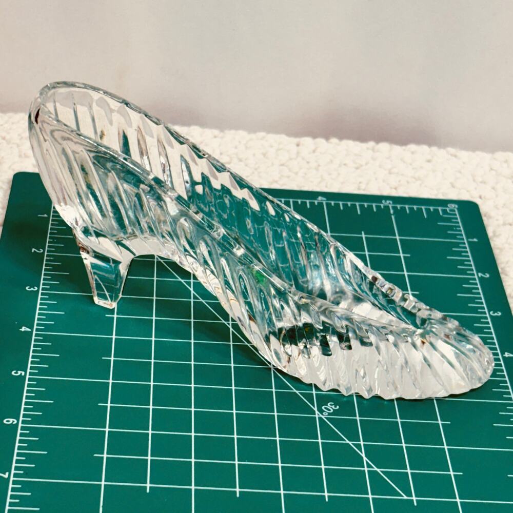 Galway Irish Crystal Glass Bride Slipper Shoe Clear 6" Original Sticker Figurine